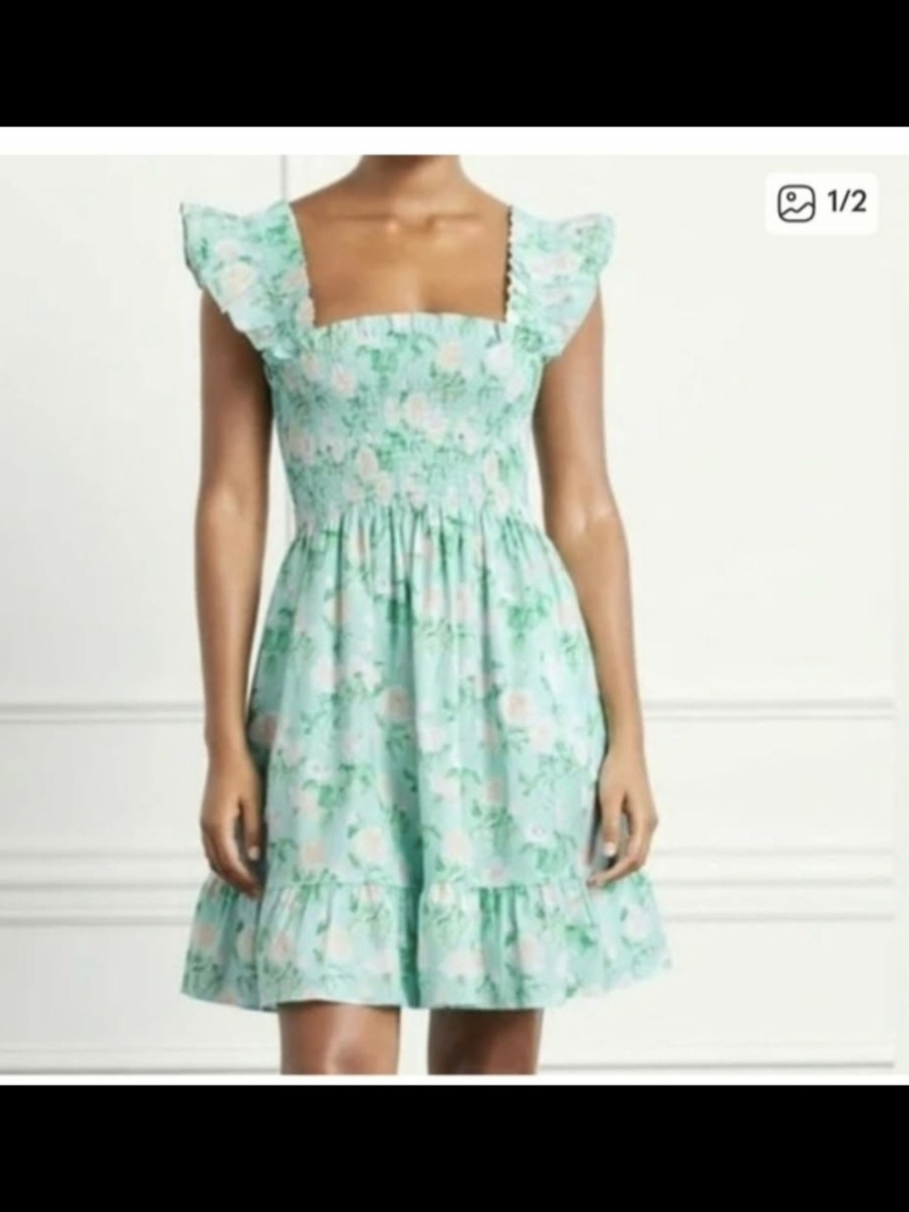 Hill House Home Mint & Pastel Blue Ruffle Dress